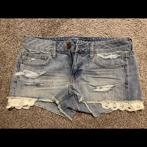 American Eagle distressed jean shorts